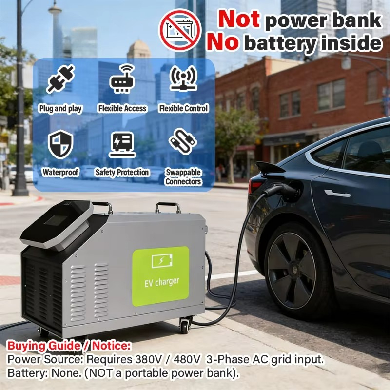 محطة شحن متنقلة للسيارات الكهر - مراجعة Portable Dc Fast Charger 20Kw Ccs2 وسعره