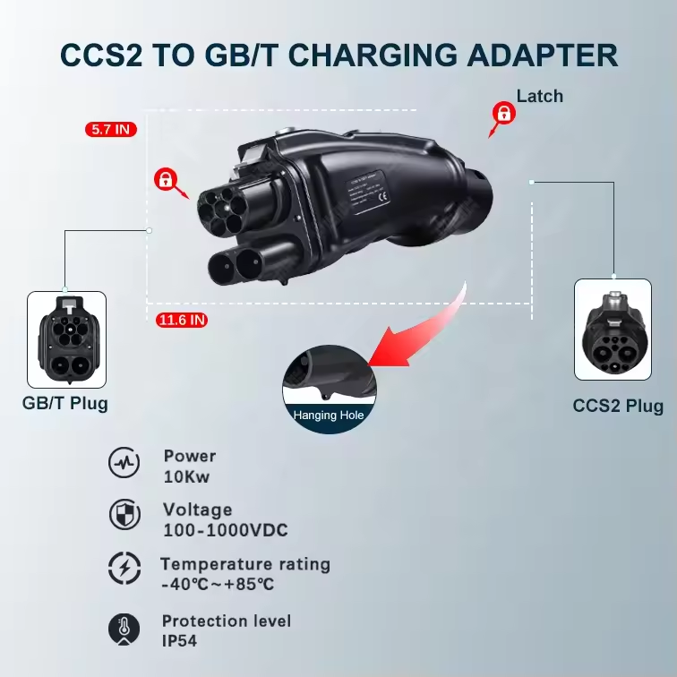 شاحن تيار مستمر EV 200A 250A 1 - مراجعة Gb/T To Ccs2 200A Fast Charging Adapter وسعره